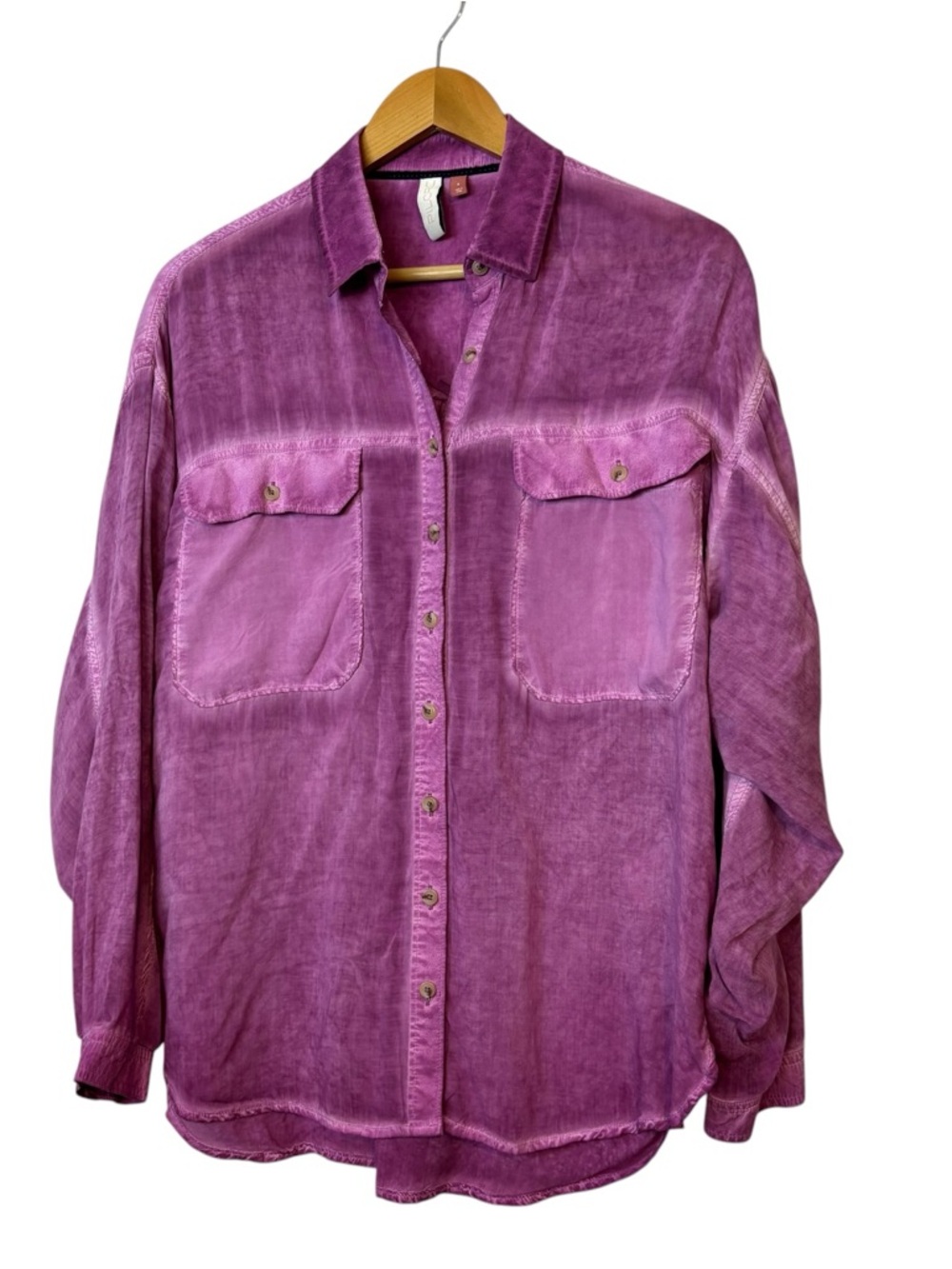 Pilcro Anthropologie Purple Joelle Relaxed  Casual Buttondown Shirt Womens S